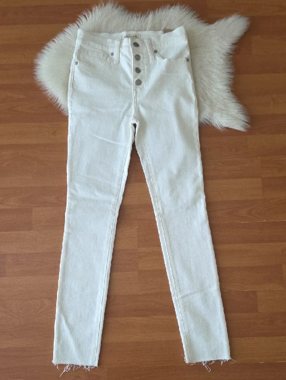 NWT Madewell White 9 Inch Mid Rise Skinny Jeans Button-Fly Sz 24
